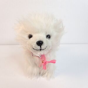 Battat 18" Doll Pet 6" Puppy Dog Long Haired White with Pink Bow and Collar
